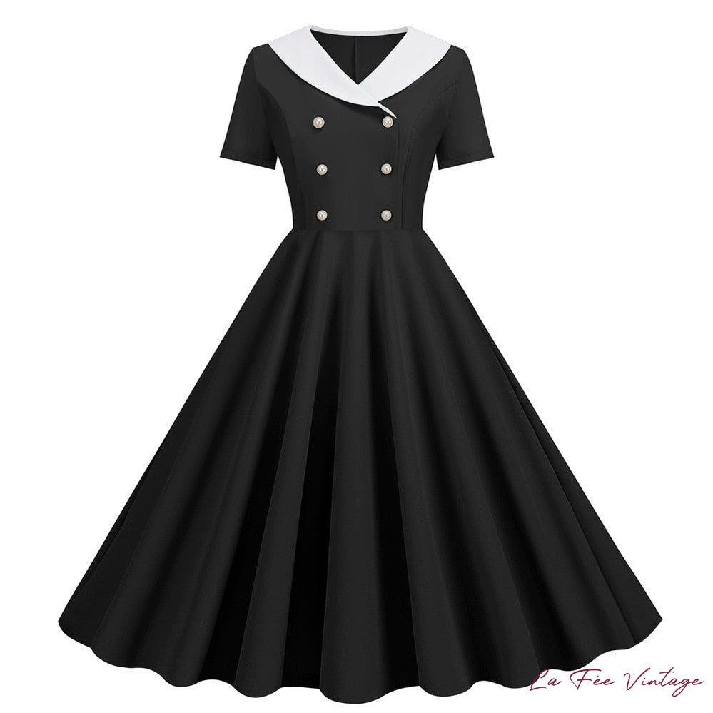Robe Noir Et Blanc style Pin Up
