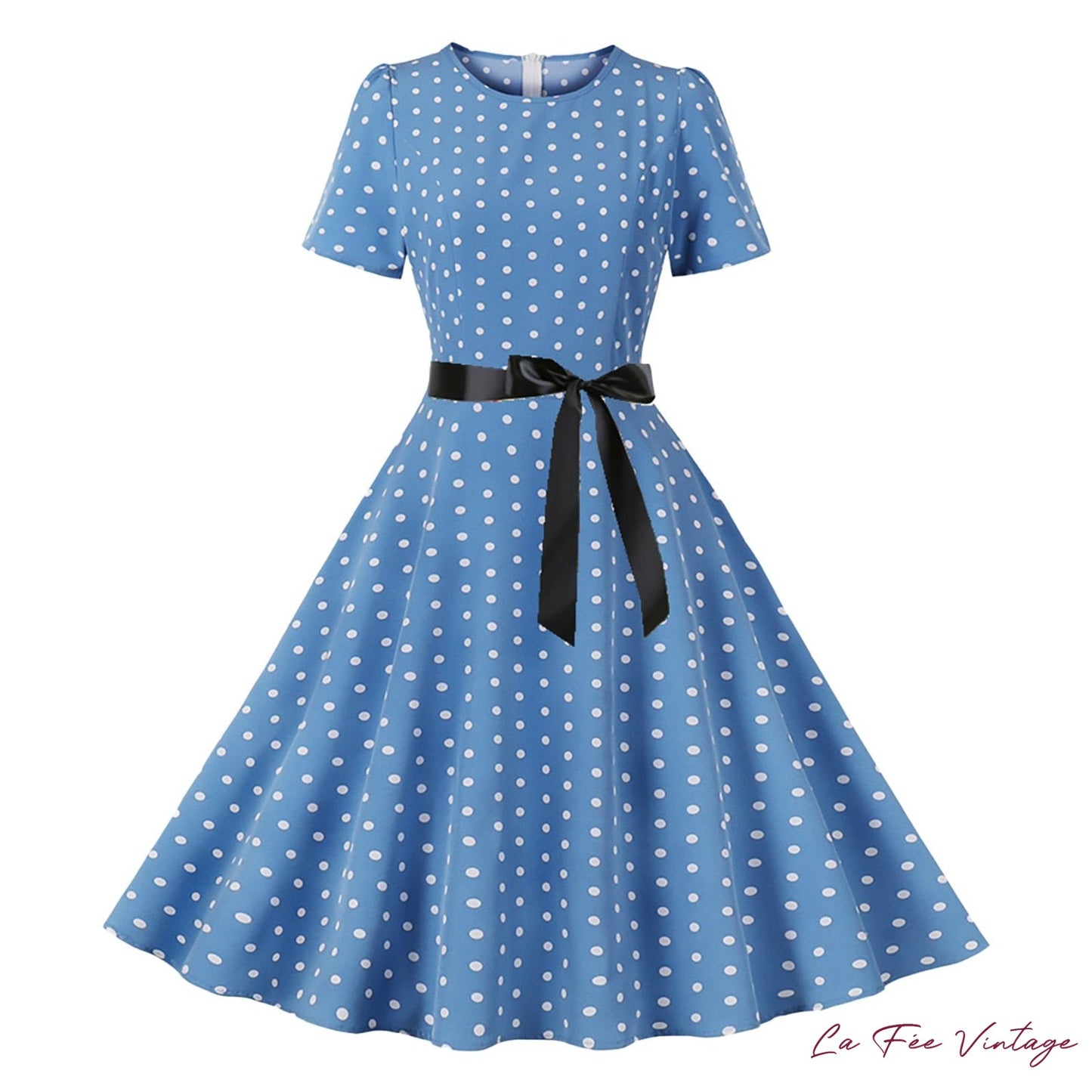 Robe pin up bleu années 60