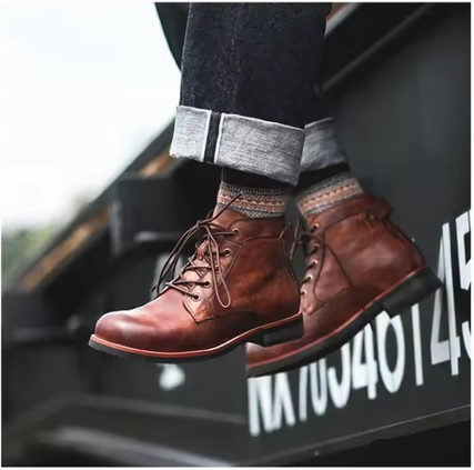 Chaussure de moto vintage pour homme