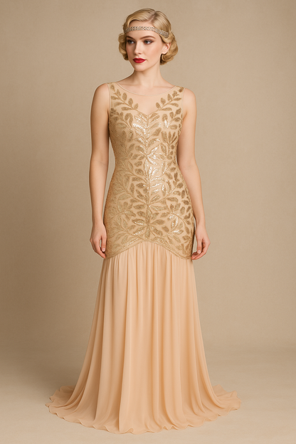 Robe Beige pour Mariage année 20 La Fée Vintage - Main Image