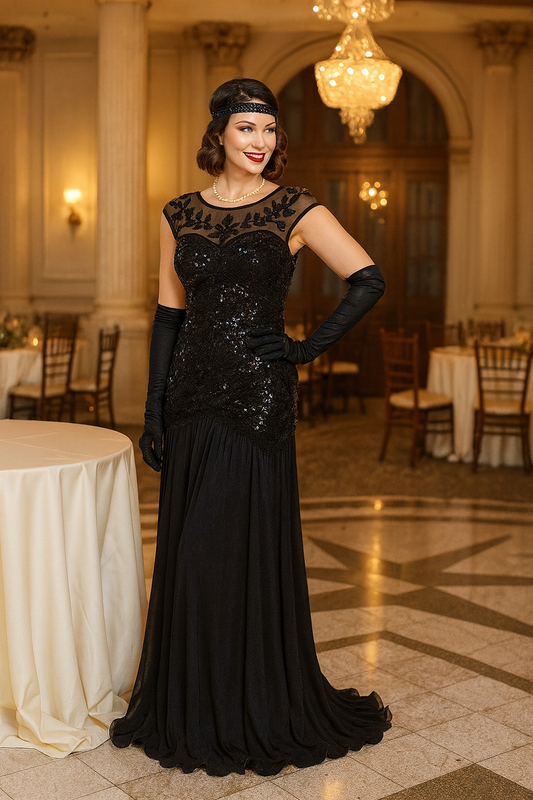 Robe de mariée noire années 20