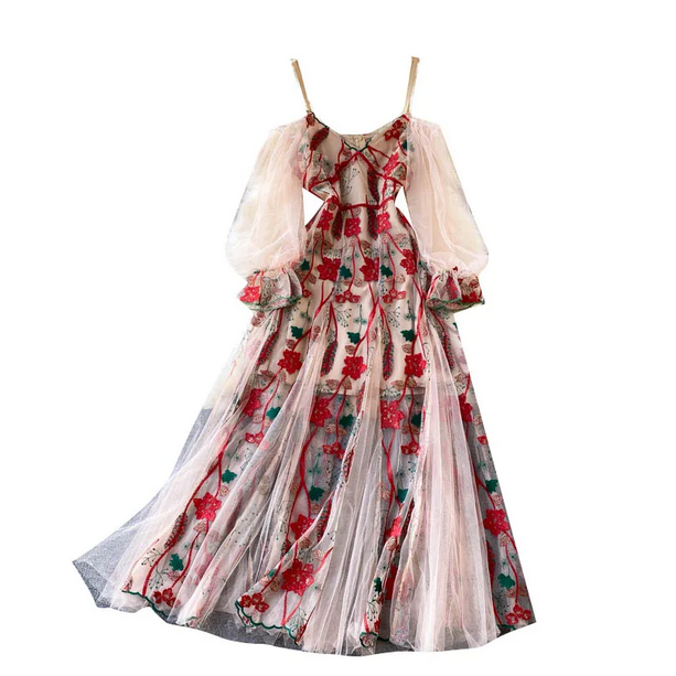 Robe légère fleurie dans le style années 30/40