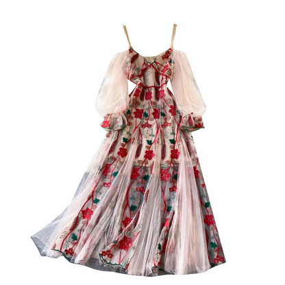 Robe légère fleurie dans le style années 30/40