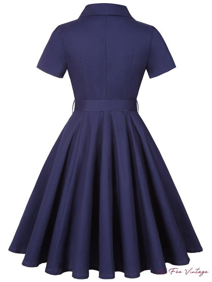 Robe Violette à col V style Pin Up