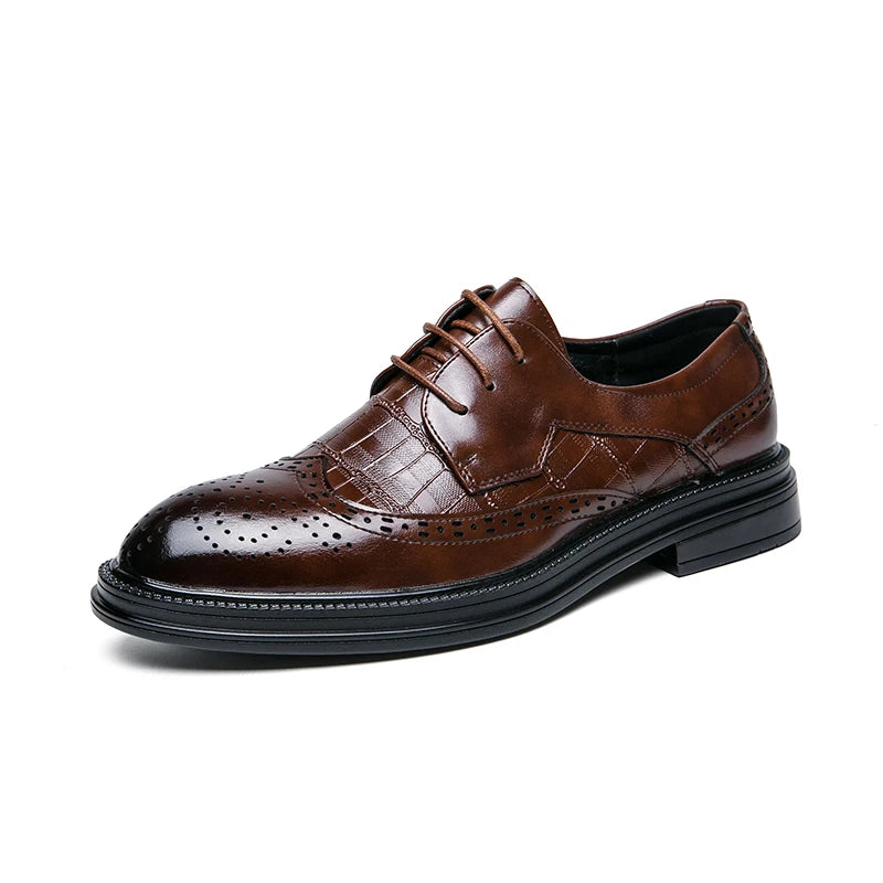 Chaussures Derby en cuir marron pour homme