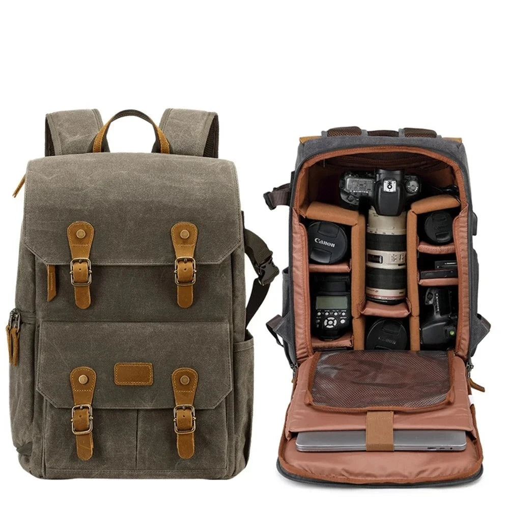 Sac à dos vintage pour appareil photo