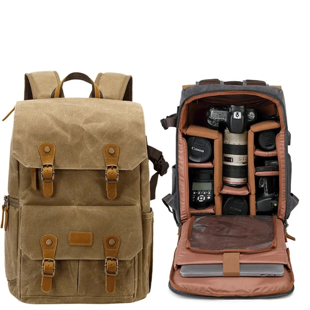 Sac à dos vintage pour appareil photo