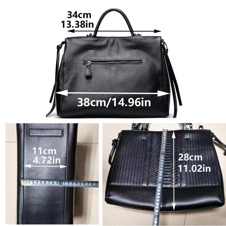 Sac à main style cuir noir vintage