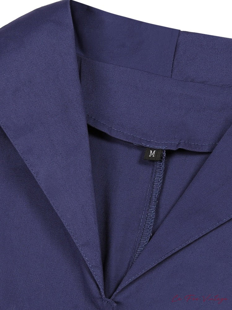 Robe Violette à col V style Pin Up