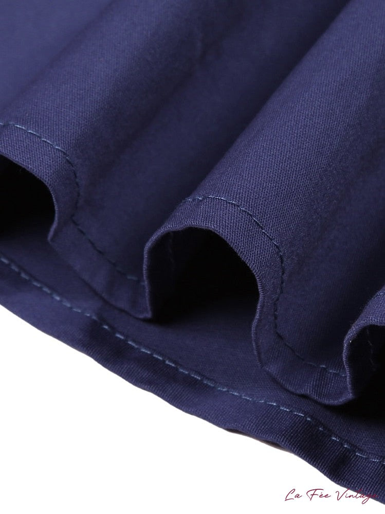 Robe Violette à col V style Pin Up