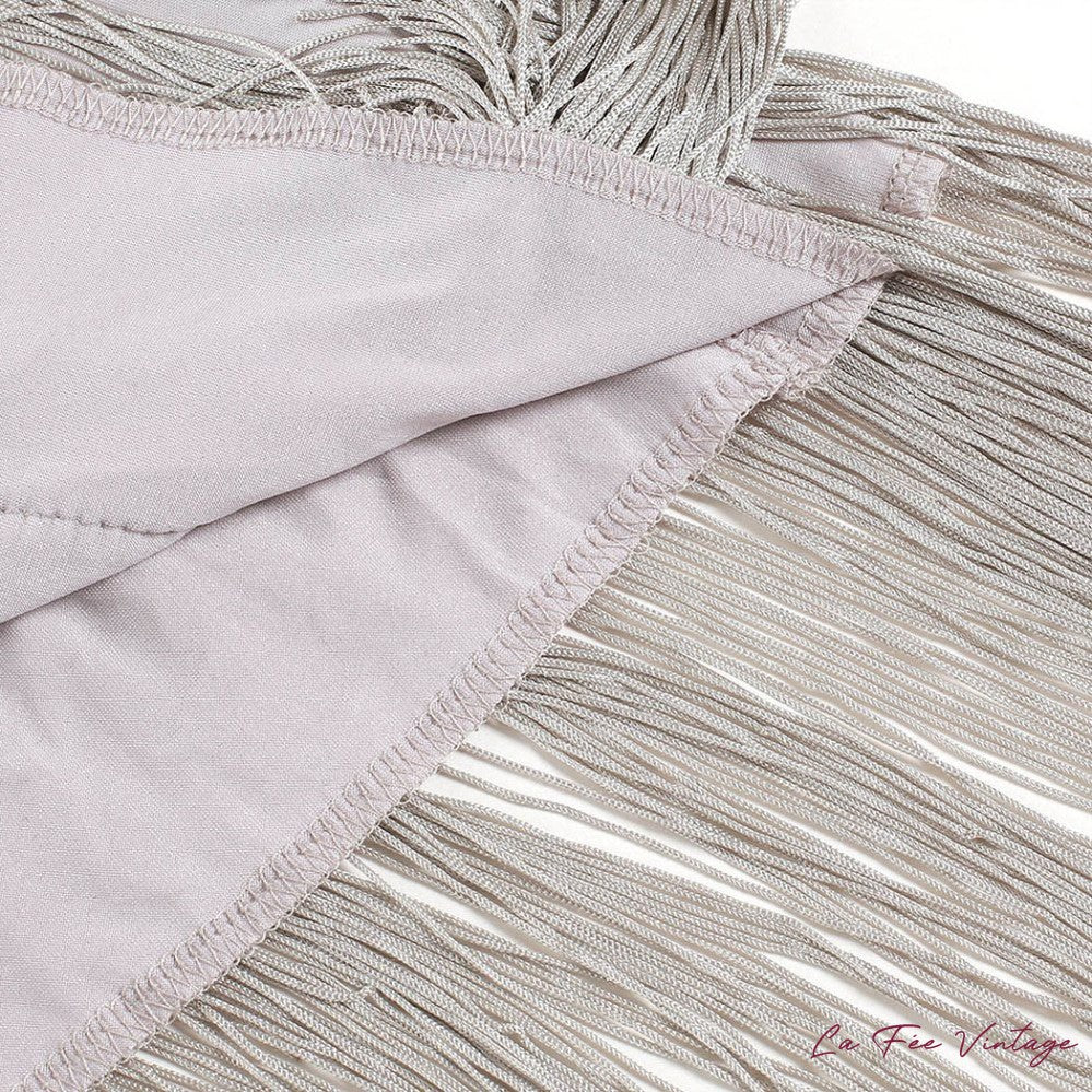 Robe à franges Grise à paillettes