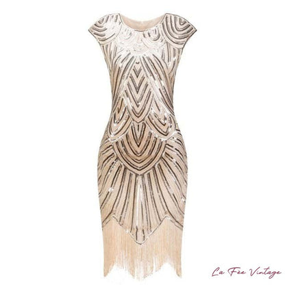 Robe Charleston Doré, Noire et Bleu profond