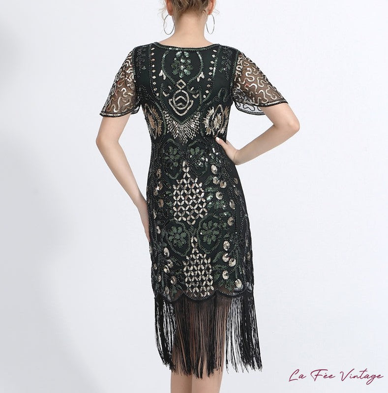 Robe Verte et Dorée des années 20