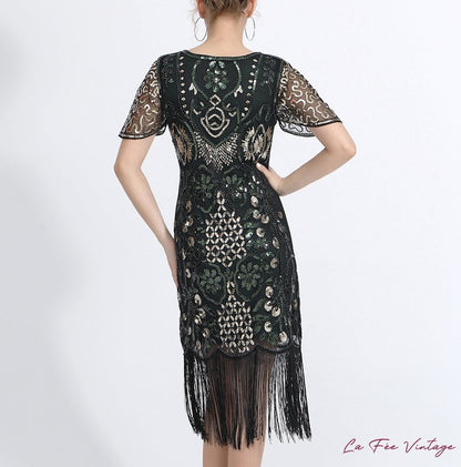 Robe Verte et Dorée des années 20