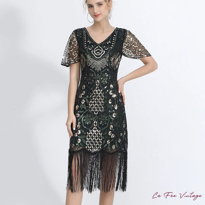 Robe Verte et Dorée des années 20