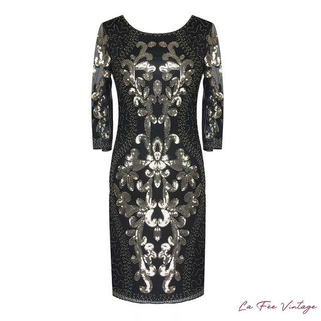 Robe Design Année 20 Manches mi-longue