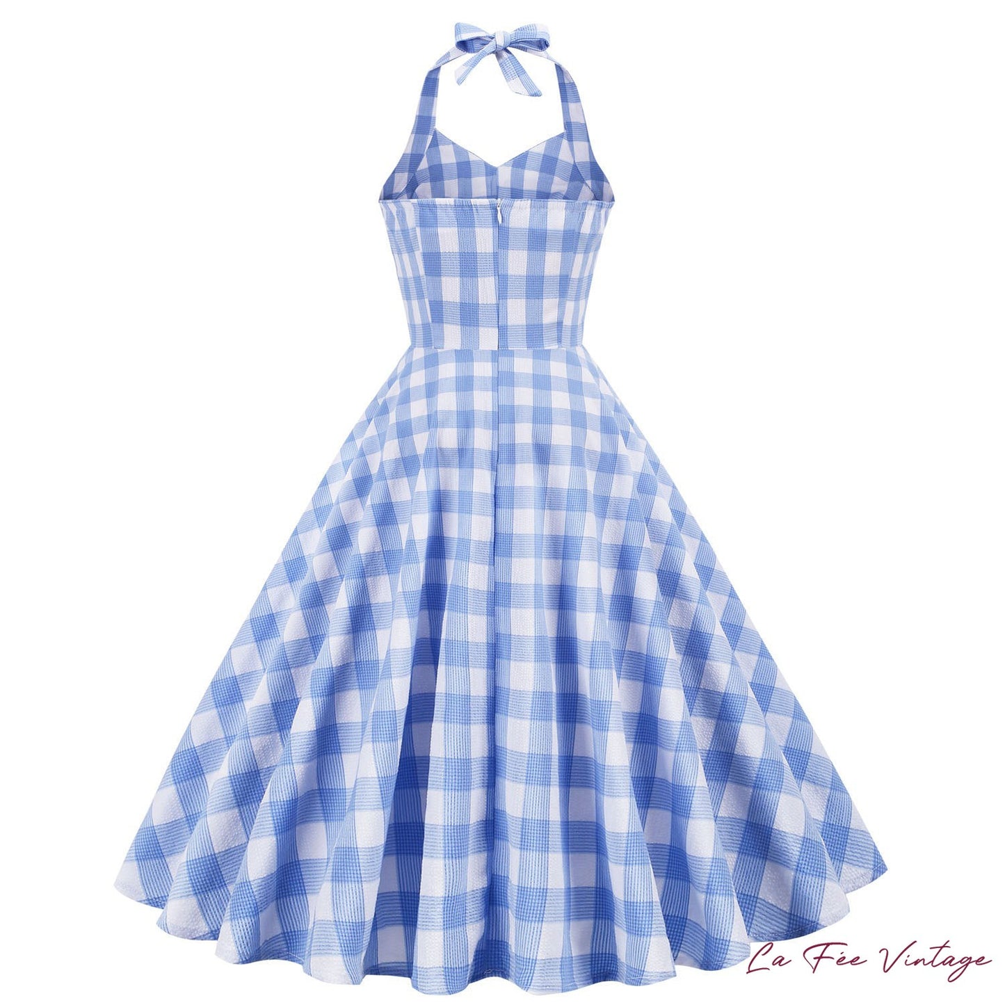Robe à Carreau Bleus Style Année 50 60
