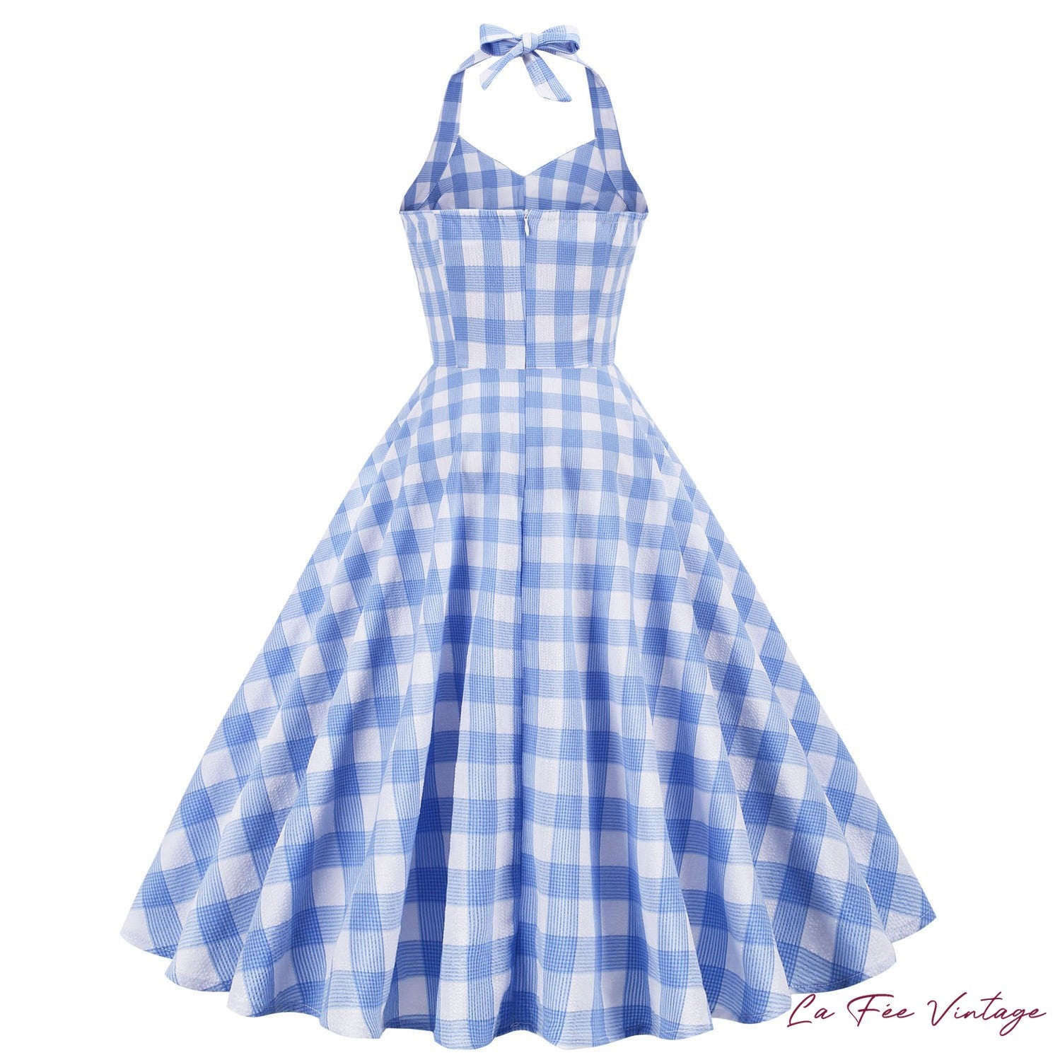 Robe à Carreau Bleus Style Année 50 60