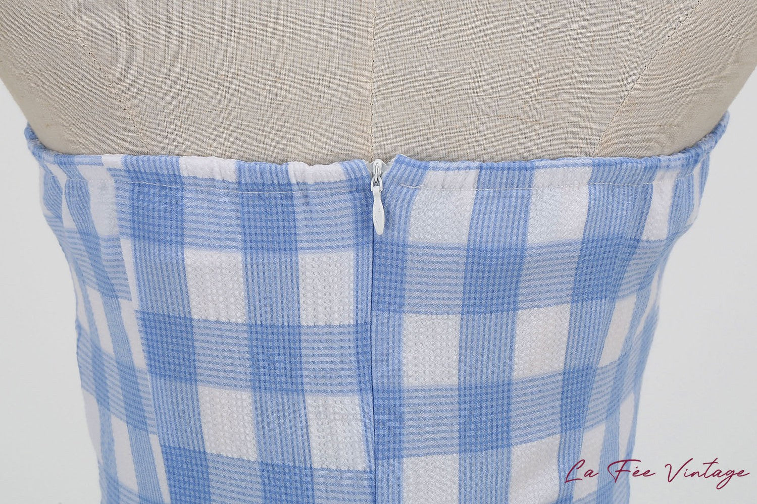 Robe à Carreau Bleus Style Année 50 60