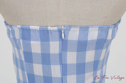 Robe à Carreau Bleus Style Année 50 60