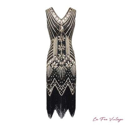 Robe gatsby noire et or