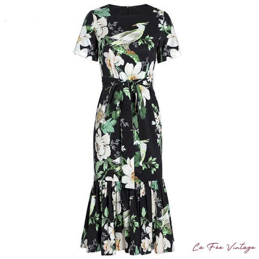 Robe Années 40 Imprimé Fleurs