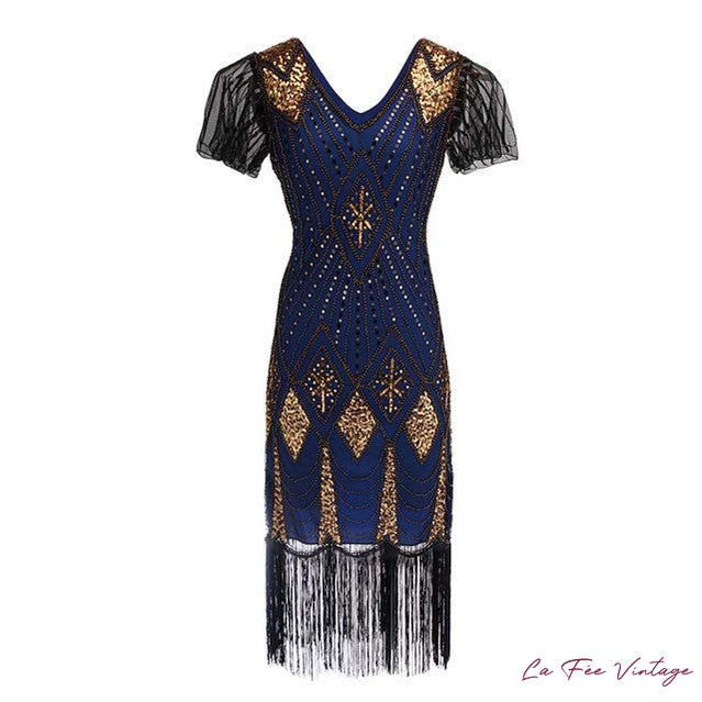 Robe Charleston Nuances Dorées | Année 20 | Grande Taille