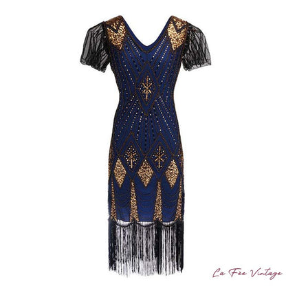 Robe Charleston Nuances Dorées | Année 20 | Grande Taille