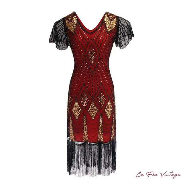 Robe Charleston Nuances Dorées | Année 20 | Grande Taille