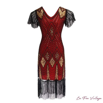 Robe Charleston Nuances Dorées | Année 20 | Grande Taille