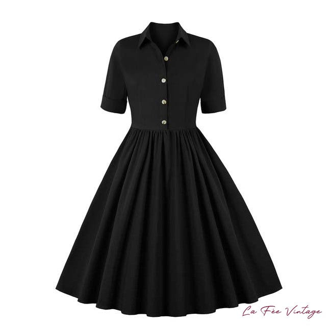 Robe Pin-Up Noir/Vert/Rouge Année 60
