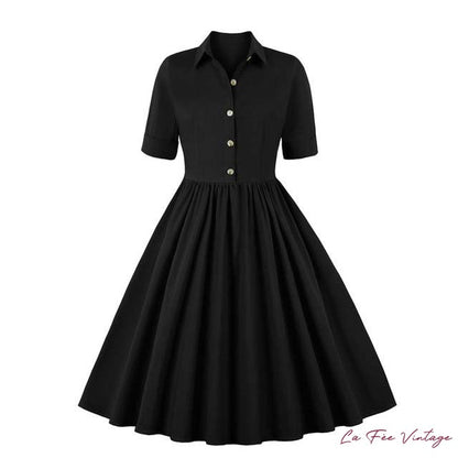 Robe Pin-Up Noir/Vert/Rouge Année 60