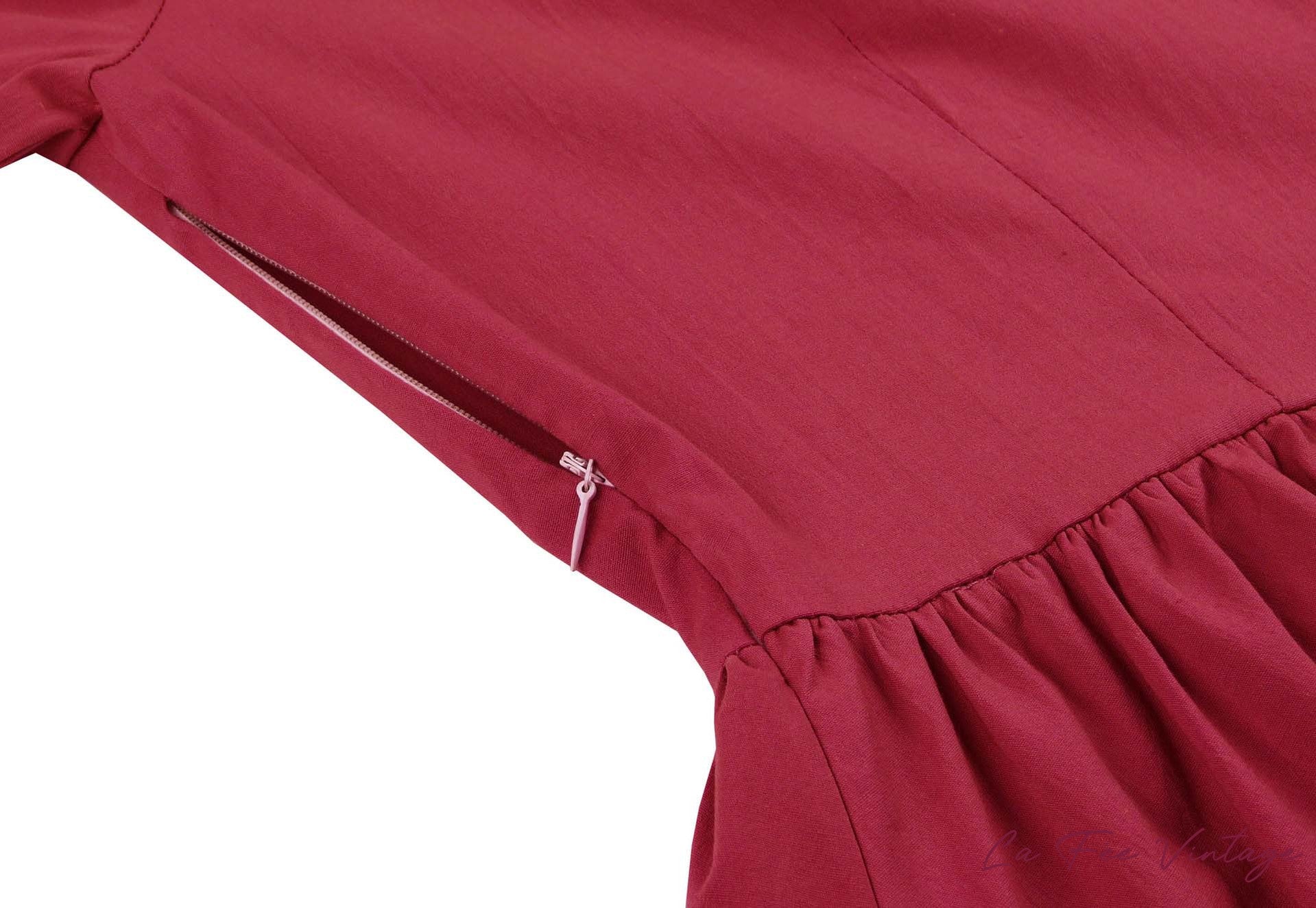 Robe Pin-Up Noir/Vert/Rouge Année 60