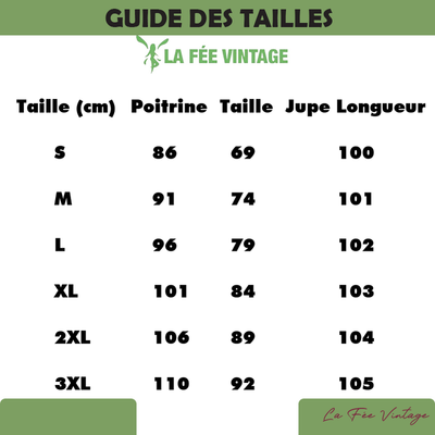 Guide de taille robe trapèze année 60