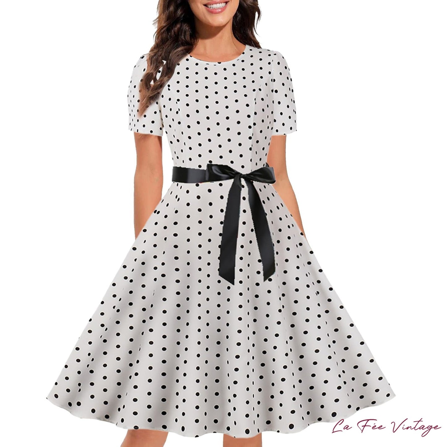 Robe pin up blanc années 60