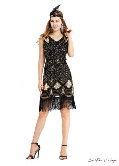 Robe Charleston Nuances Dorées | Année 20 | Grande Taille