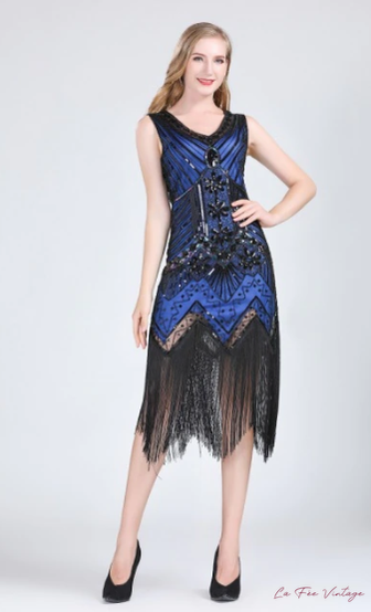 Robe Charleston Bleue sans manche