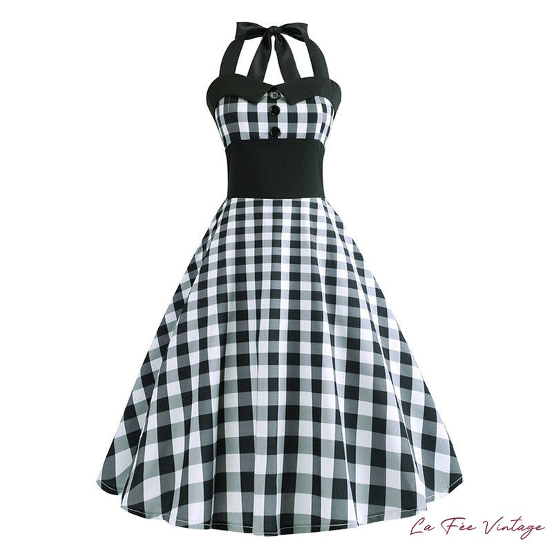 Robe carreaux vichy année 60