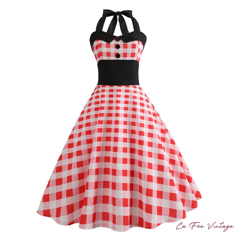 Robe carreaux vichy année 60