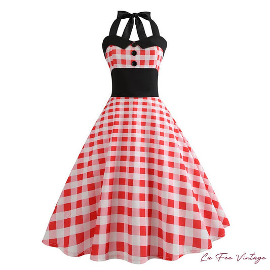 Robe carreaux vichy année 60