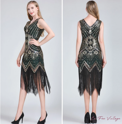 Robe gatsby noire et or
