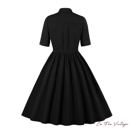 Robe Pin-Up Noir/Vert/Rouge Année 60