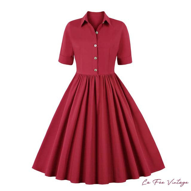 Robe Pin-Up Noir/Vert/Rouge Année 60