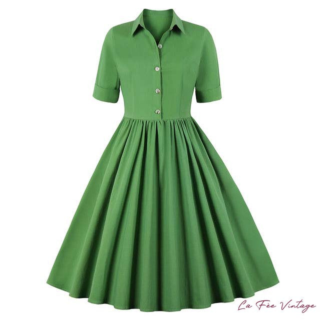 Robe Pin-Up Noir/Vert/Rouge Année 60